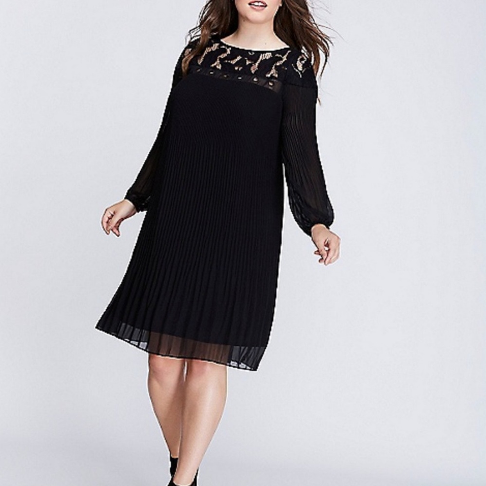 Black dress with lace accents